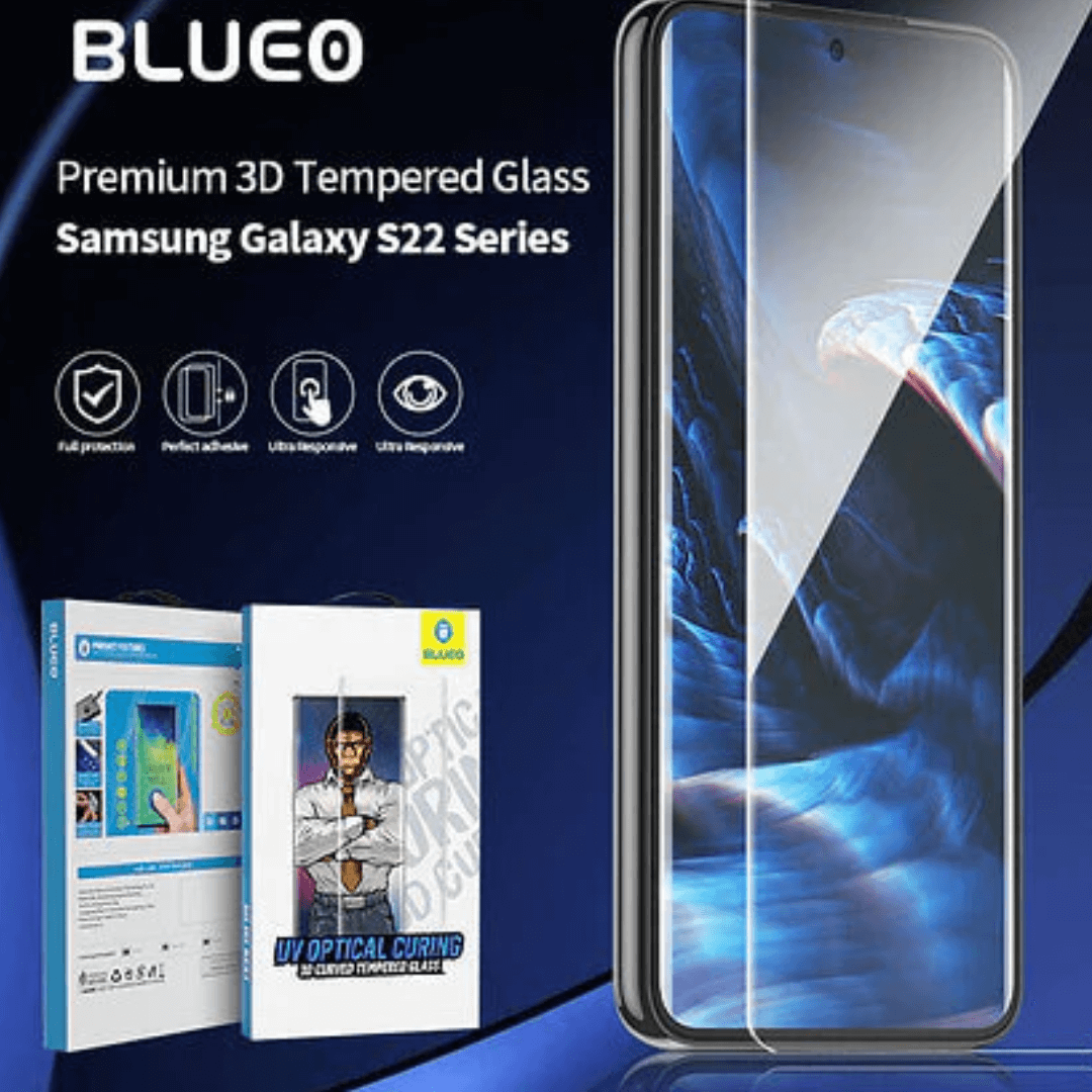 Blueo Full Glue UV Tempered Glass Screen Protector - Fit for Samsung Galaxy S22 Ultra 5G