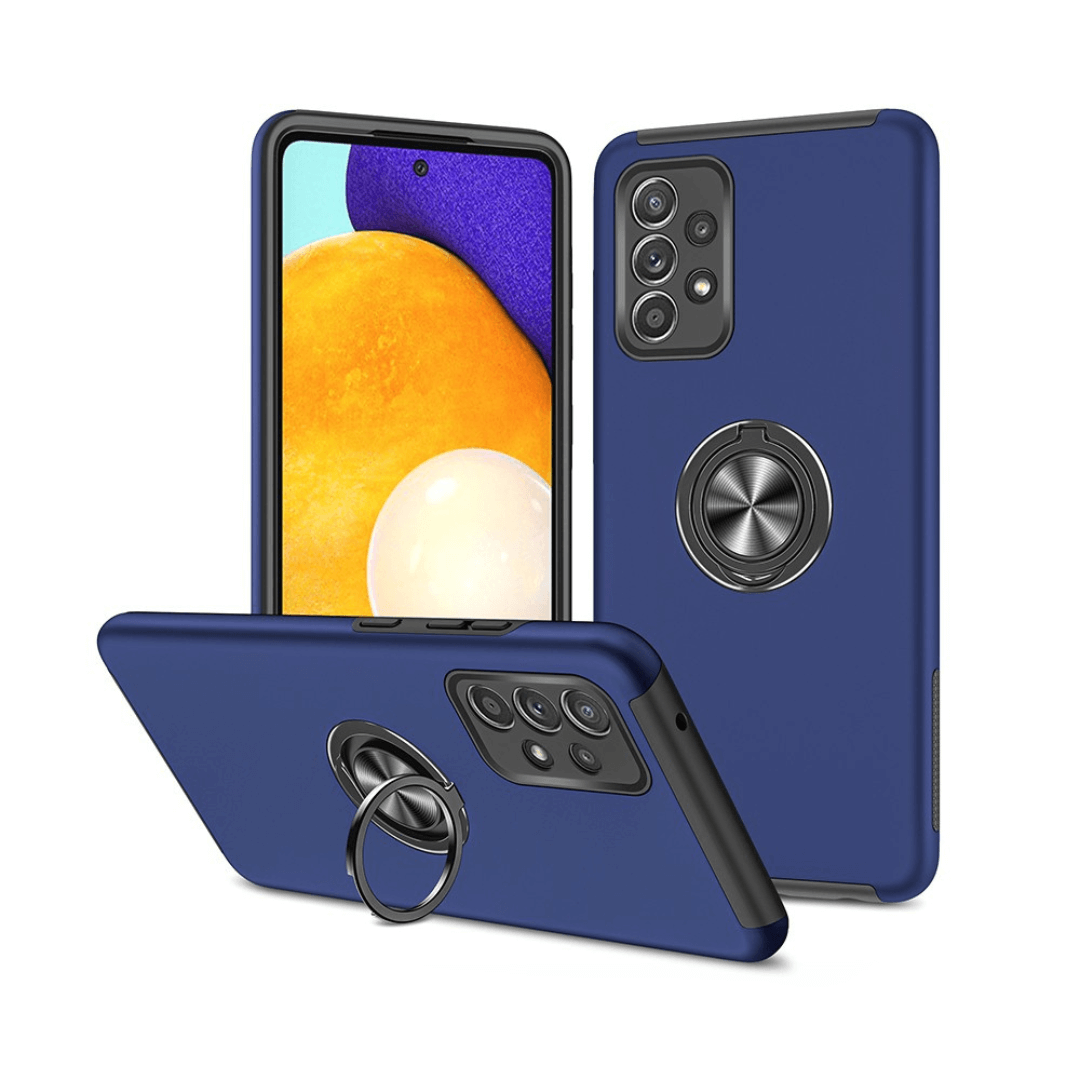 Samsung Galaxy A73 5G Compatible Case Cover With Shockproof And Magnetic Ring Holder - Navy