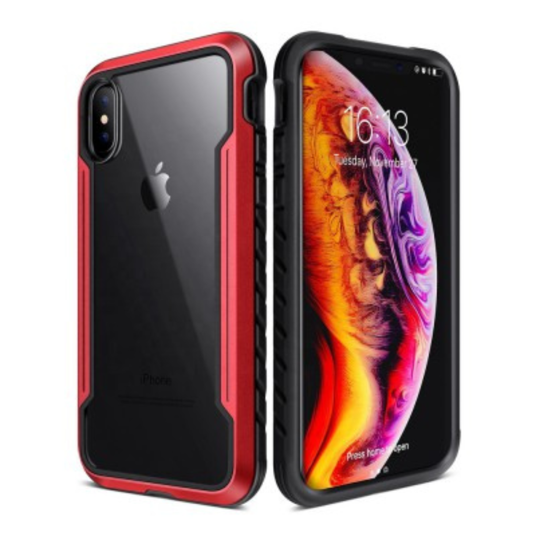 iPhone XS Compatible Case Cover With Shockproof Armor Heavy-Duty - Red