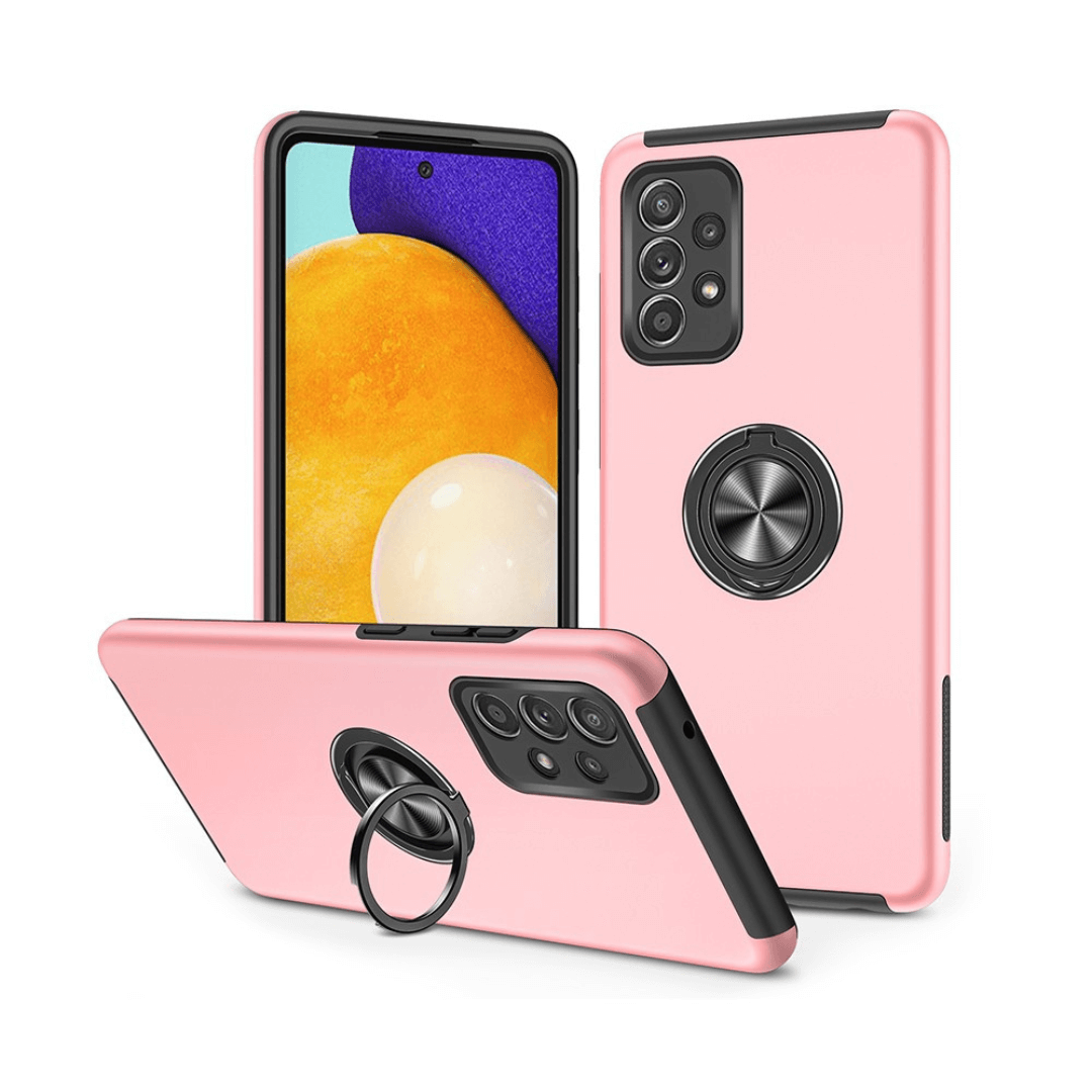 Samsung Galaxy A53 5G Compatible Case Cover With Shockproof And Magnetic Ring Holder - Pink