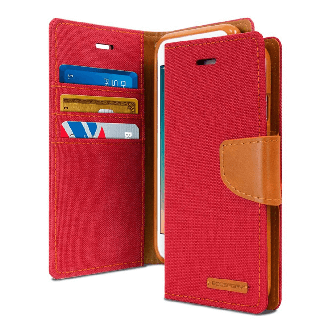 iPhone SE 2020 Compatible Case Cover With Canvas Diary Design-Red