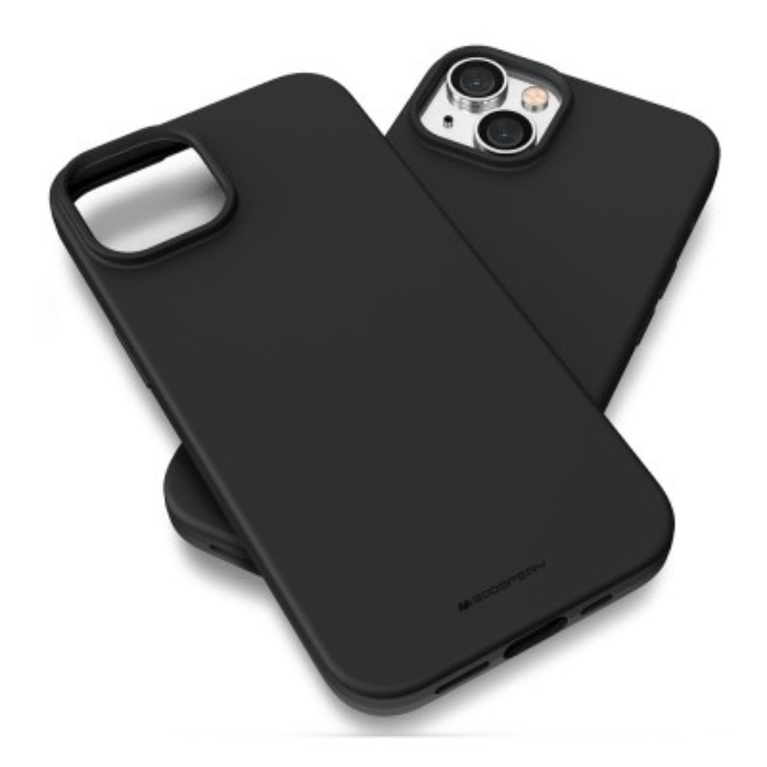 iPhone 16 Soft Silicone Jelly Case Cover: Long Lasting With Shock & Drop Protection, And Screen & Camera Lens Guard - Black