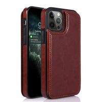 Thumbnail for iPhone 13 Pro Max Compatible Case Cover With Back Flip Leather Wallet - Brown