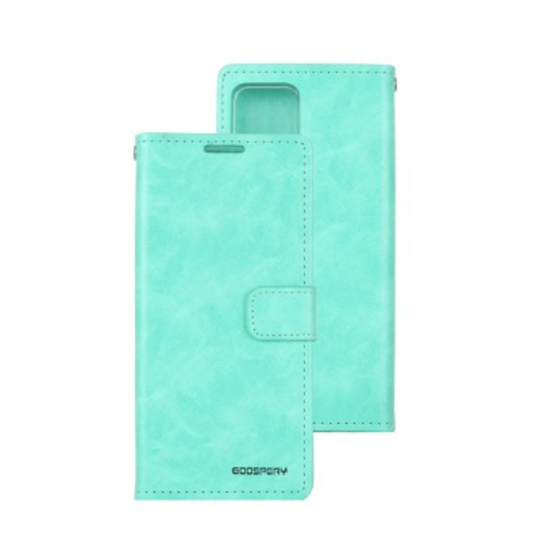 iPhone 16 Flip Diary Case Cover with Wallet and Media Stand: Soft and Shock-Resistant, Features Magnetic Closure and Front Cover - MagSafe Compatible - Mint