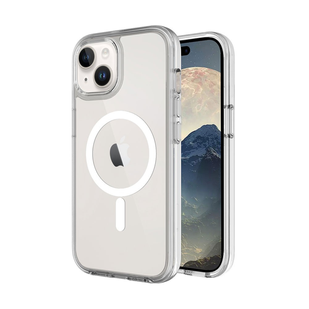 iPhone 15 Plus Drop Protection Case Cover - Shockproof, Strong Build, MagSafe Compatible With Screen & Camera Protection- Transparent