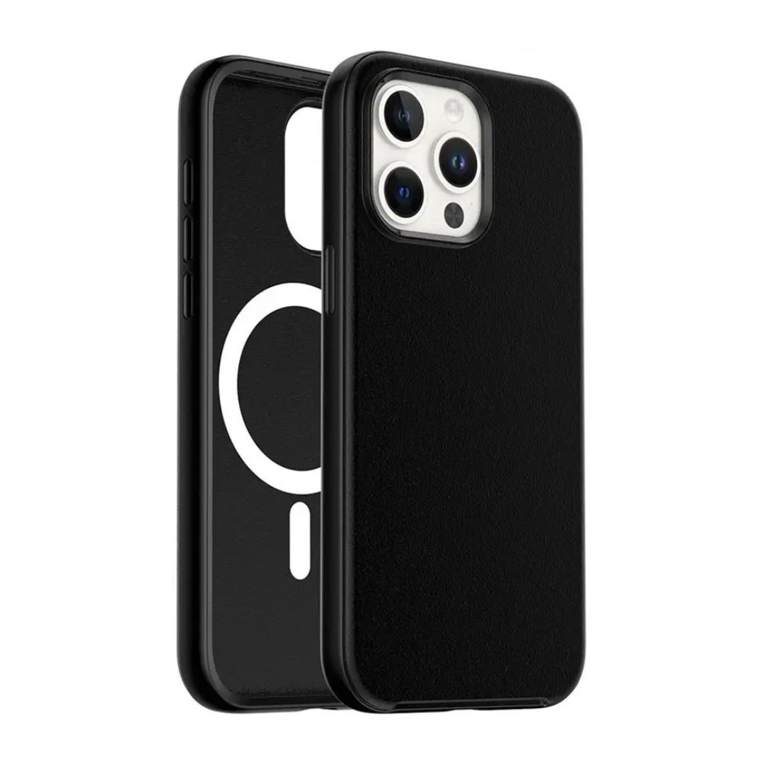 iPhone 15 Pro Drop Protection Case Cover - Shockproof, Strong Build, MagSafe Compatible With Screen & Camera Protection-Black