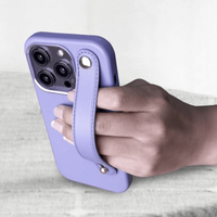 Thumbnail for iPhone 14 Compatible Case Cover With Hand Belt And Metal Camera Lens - Purple