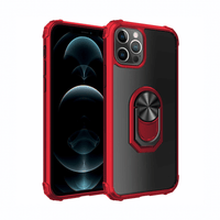 Thumbnail for iPhone 12 Pro Compatible Case Cover With Shockproof Car Magnetic Military Ring Holder -Red