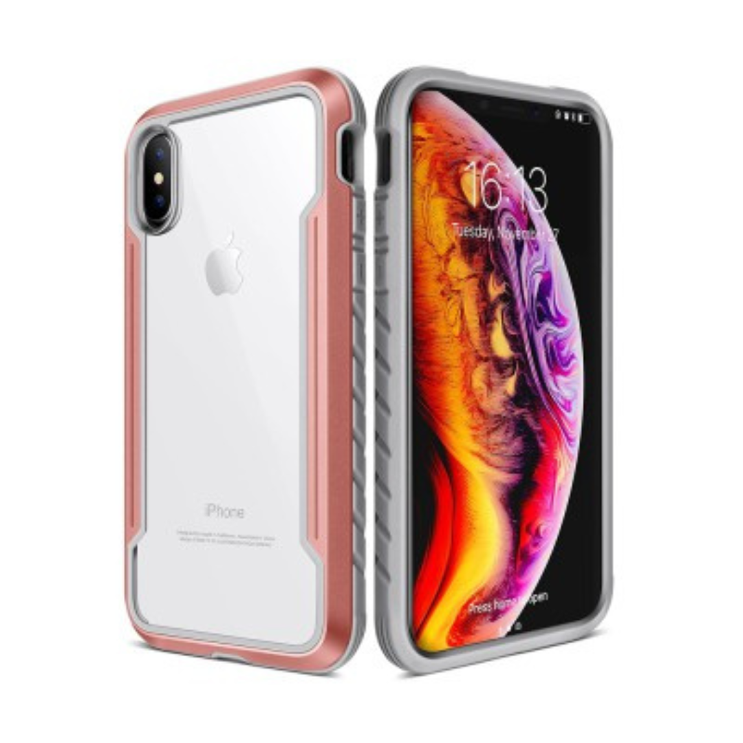 iPhone XS Compatible Case Cover With Shockproof Armor Heavy-Duty - Rose Gold