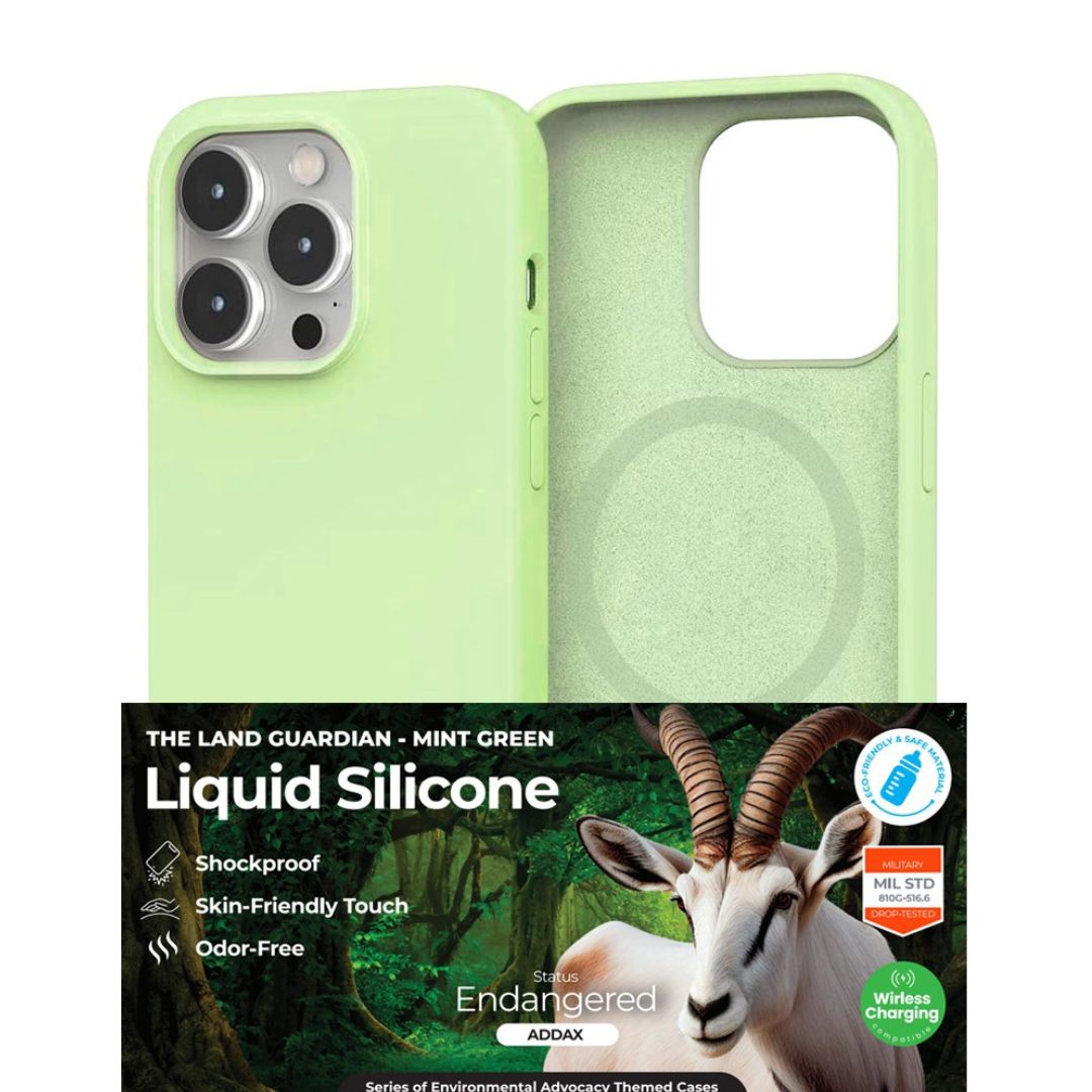 iPhone 16 Pro Max Impact-Resistant Case Cover With Non-Toxic Liquid Silicone: Soft, Stain-Proof And MagSafe Compatible - Mint