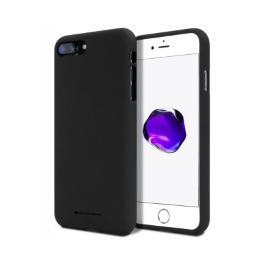 iPhone 7 Plus Compatible Case Cover With Soft Feeling Jelly Silicon - Black