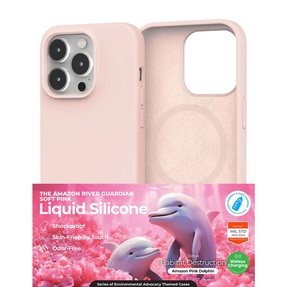 iPhone 16 Pro Max Impact-Resistant Case Cover With Non-Toxic Liquid Silicone: Soft, Stain-Proof And MagSafe Compatible - Baby Pink