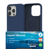 Thumbnail for iPhone 16 Pro Max Impact-Resistant Case Cover With Non-Toxic Liquid Silicone: Soft, Stain-Proof And MagSafe Compatible - Navy