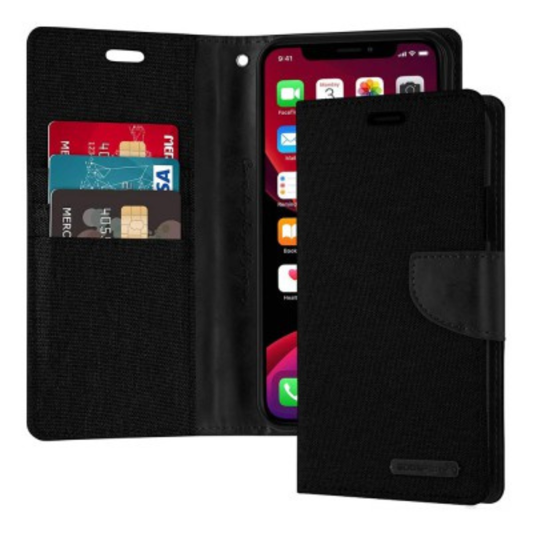 iPhone 11 Compatible Case Cover With Canvas Diary - Black