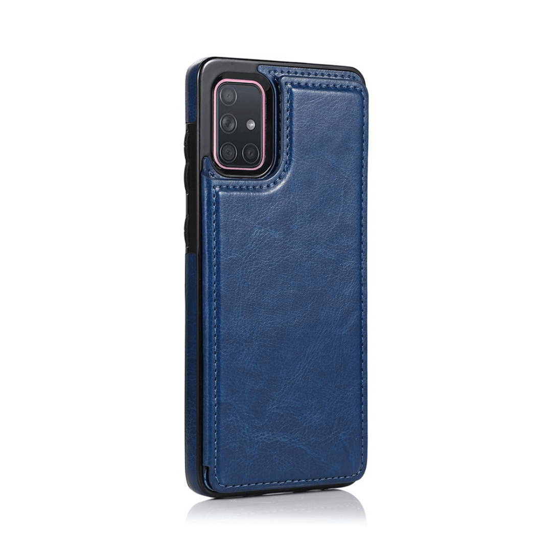 Samsung Galaxy A71 5G Compatible Case Cover With Leather Wallet - Blue