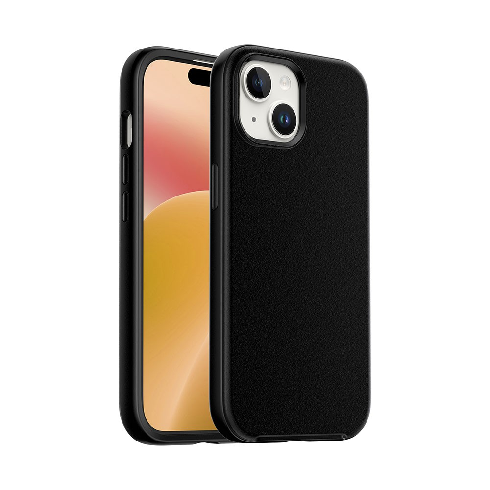 iPhone 15 Plus Shockproof Case Cover with Wireless Charging Support - Easy Grip, Slip-Proof, Screen & Camera Lens Guard - Black