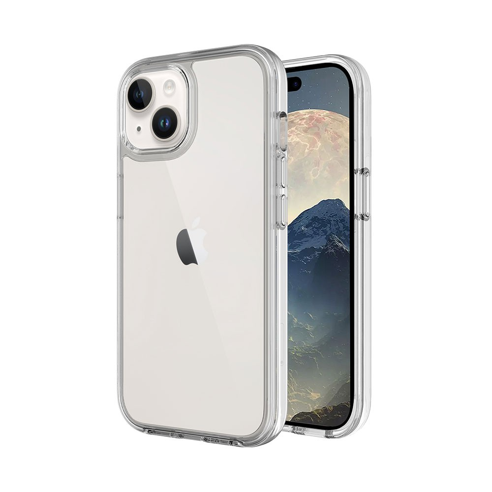 iPhone 15 Plus Shockproof Case Cover with Wireless Charging Support - Easy Grip, Slip-Proof, Screen & Camera Lens Guard - Transparent