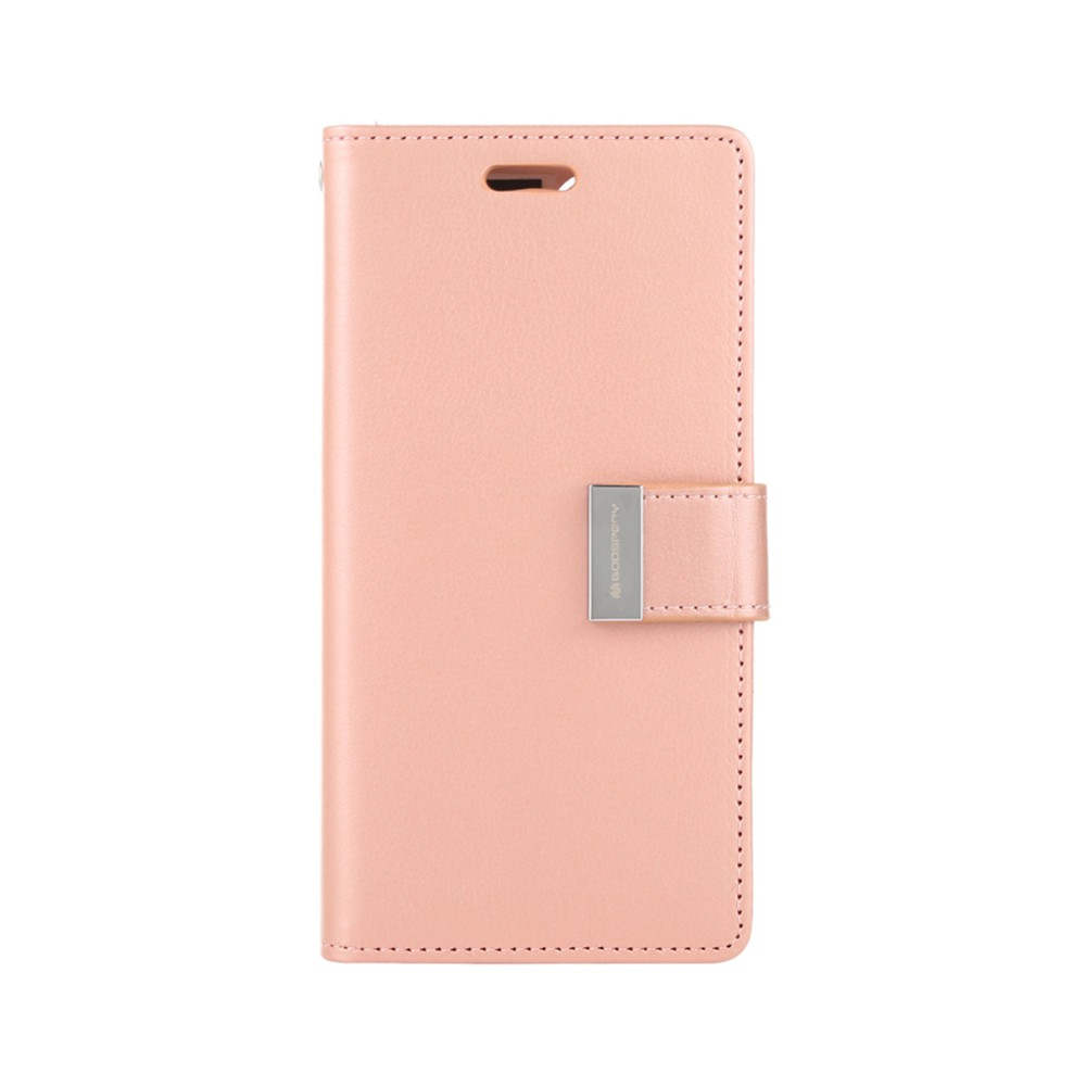 iPhone 13 Pro Max Compatible Case Cover With Rich Diary - Rose Gold