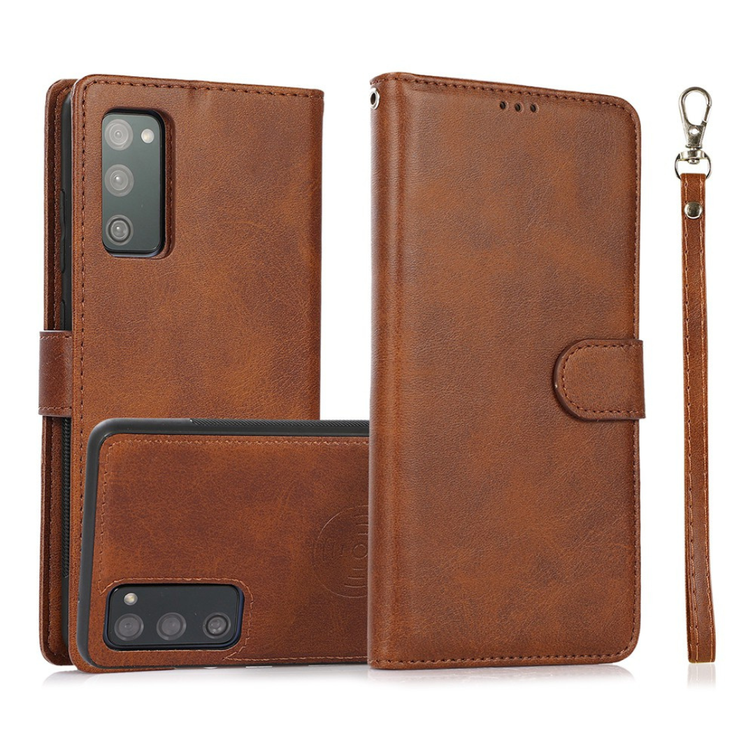 Samsung Galaxy S20 FE Compatible Case  Cover With Leather Flip Wallet - Brown