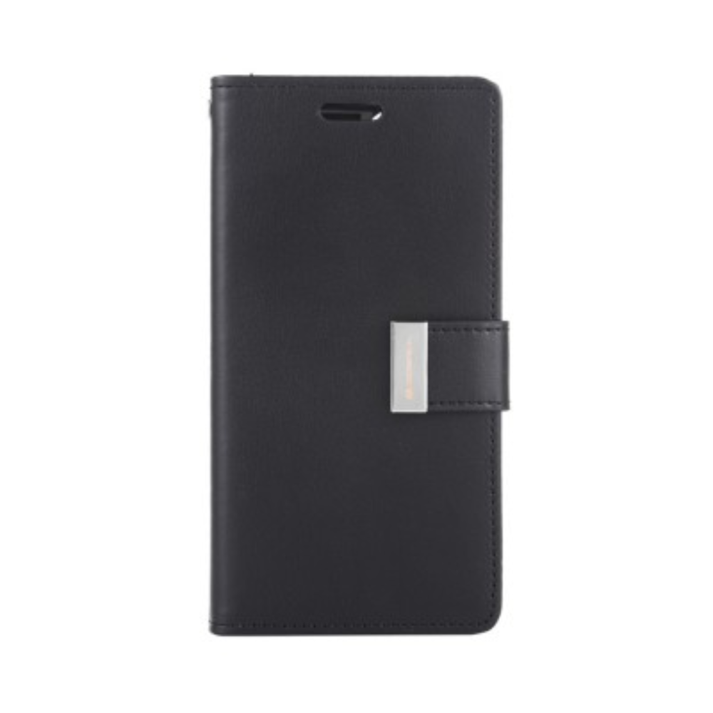 iPhone 13 Compatible Case Cover With Rich Diary - Black