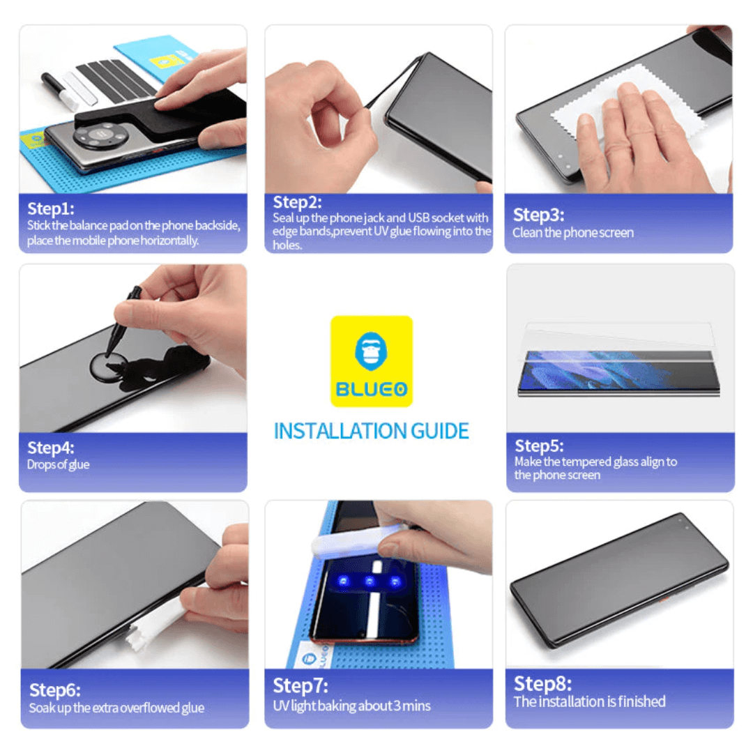 Blueo Full Glue UV Tempered Glass Screen Protector - Fit for Xiaomi 12