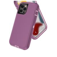 Thumbnail for iPhone 14 Pro Max Compatible Case Cover With Robot Armor Hard Plastic And Belt Clip - Purple