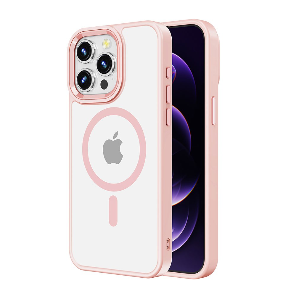 iPhone 13 Pro Max Compatible Case Cover With Transparent Camera Lens Protection And Compatible With MagSafe Technology - Pink