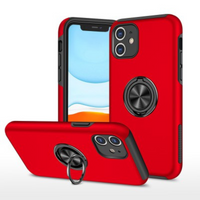 Thumbnail for iPhone 11 Compatible Case Cover With Shockproof Magnetic Ring Holder - Red