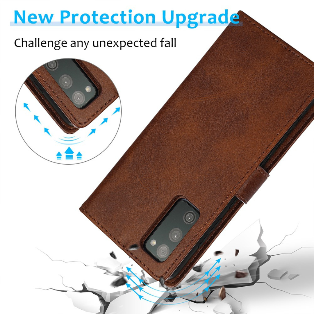 Samsung Galaxy S20 FE Compatible Case  Cover With Leather Flip Wallet - Brown