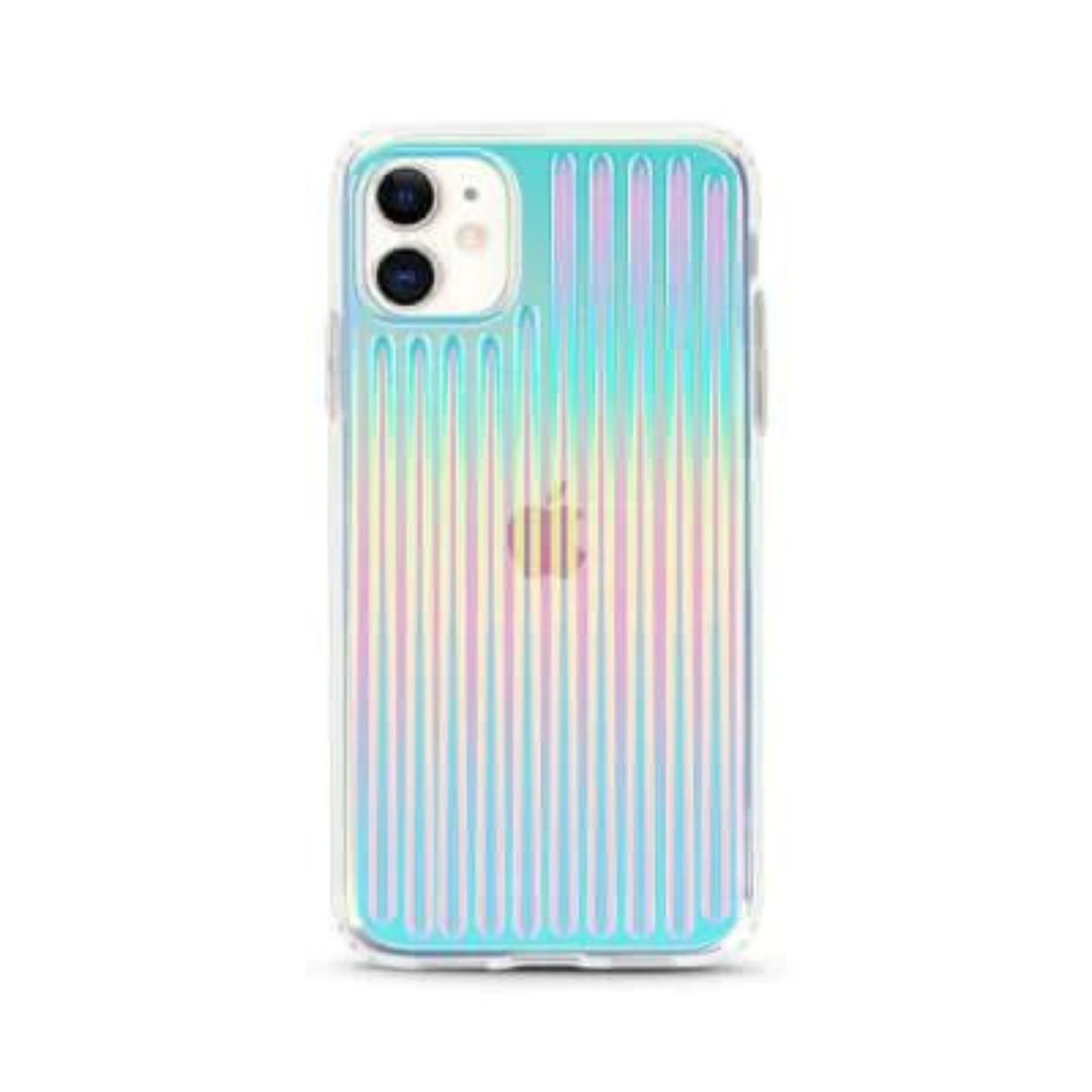 Case cover with hologram aurora laser stripe effect, fits iPhone 12 Pro Max (6.7'')