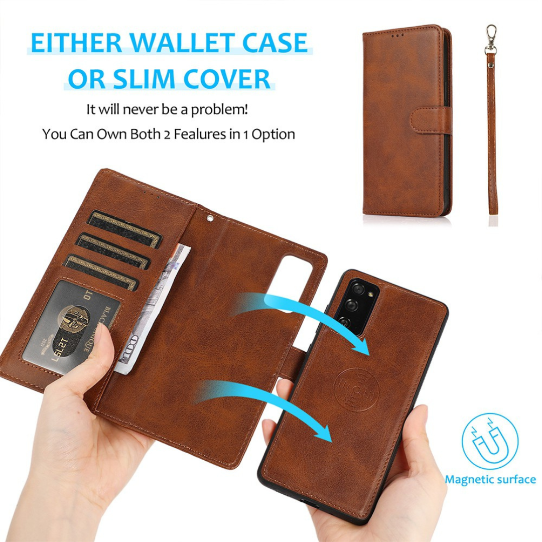 Samsung Galaxy S20 FE Compatible Case  Cover With Leather Flip Wallet - Brown