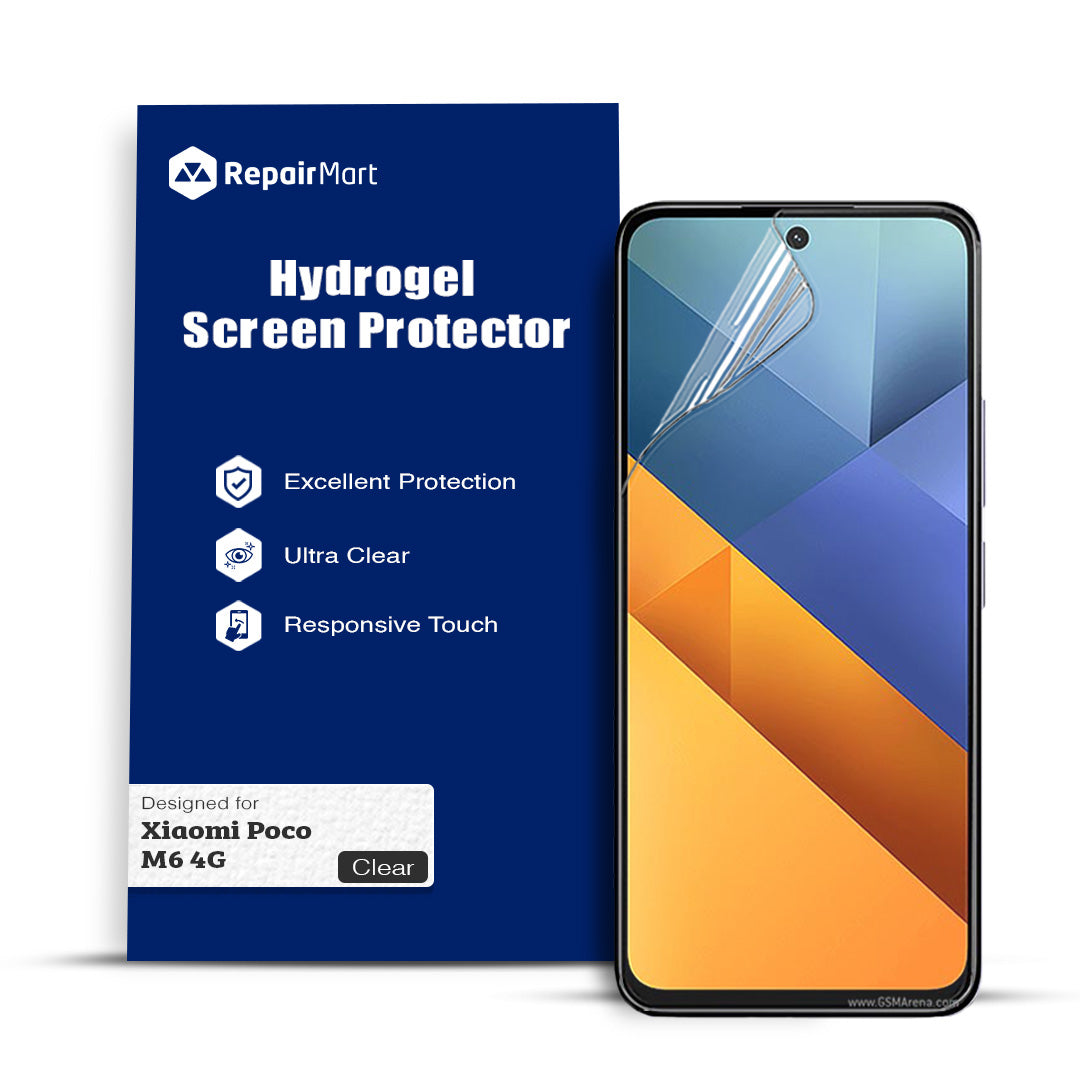 Xiaomi Poco M6 4G Compatible Premium Hydrogel Screen Protector With Full Coverage Ultra HD
