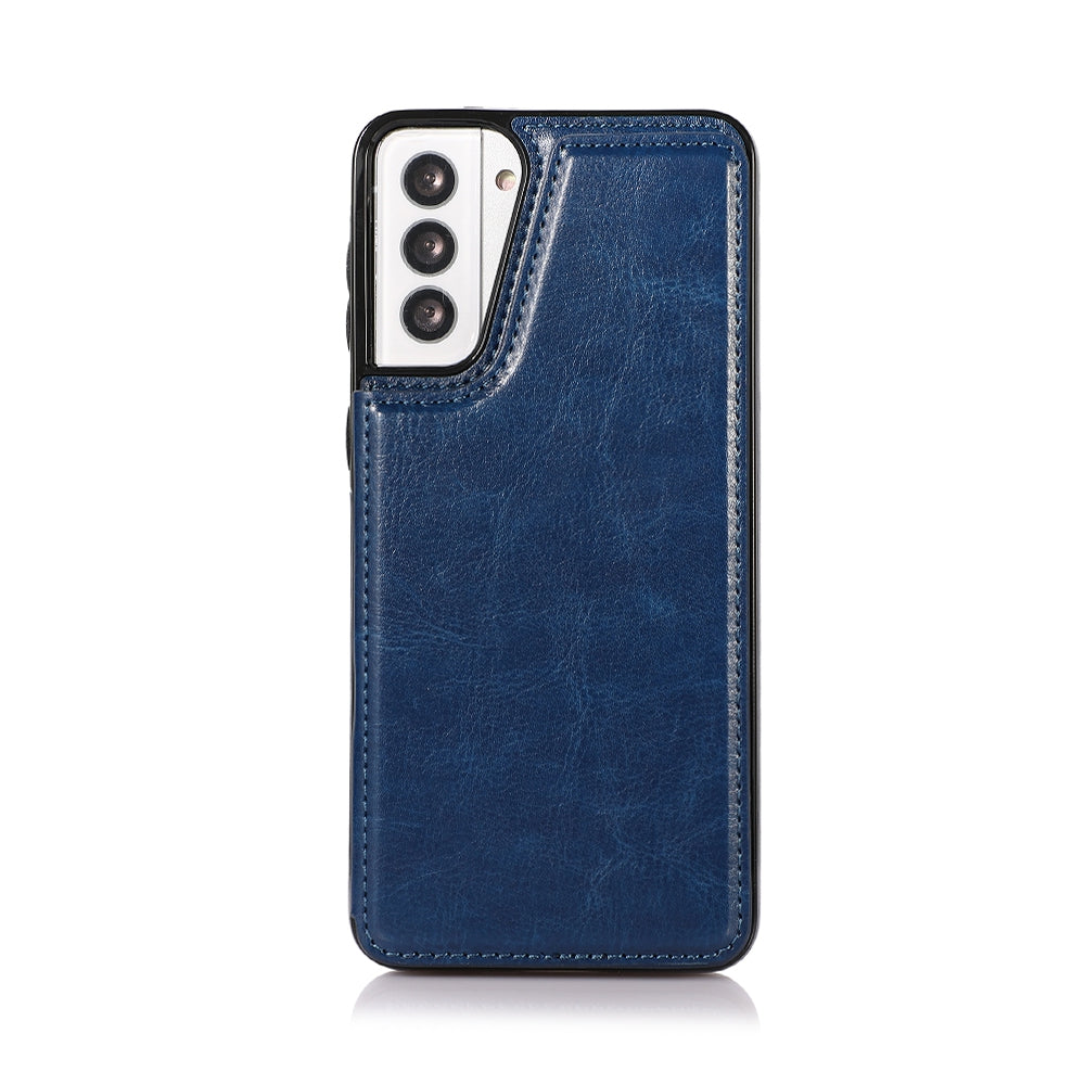 Back Flip Leather Wallet Cover Case for Samsung Galaxy S21 Plus - Black