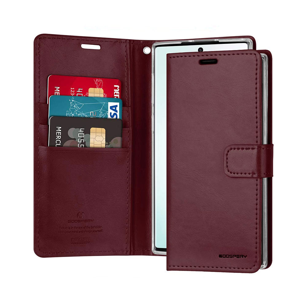 Samsung Galaxy Note 10 Plus Leather Wallet Flip Case Cover - Black