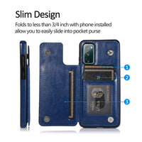 Thumbnail for Back Flip Leather Wallet Cover Case for Samsung Galaxy S20 FE - Black