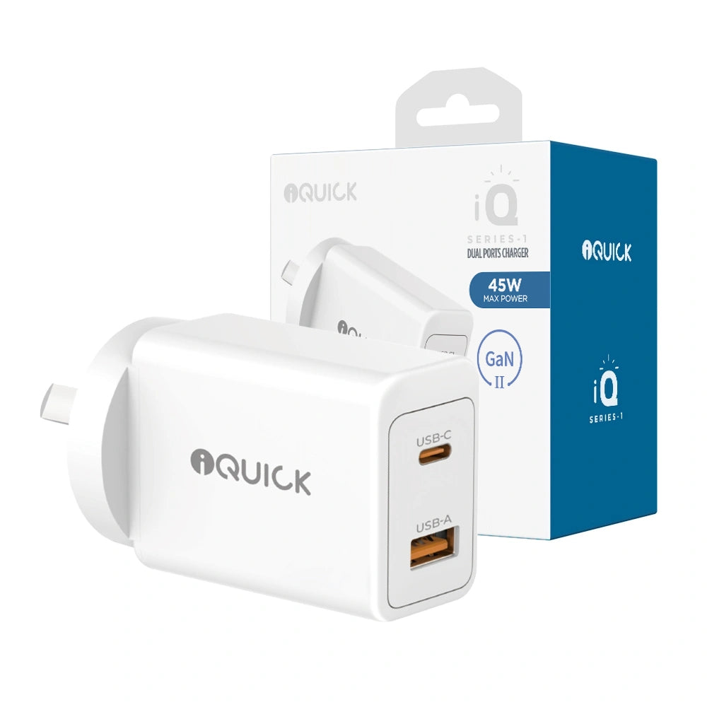 GaN II 45W PD3.0+QC3.0 Dual Ports Charging Adapter