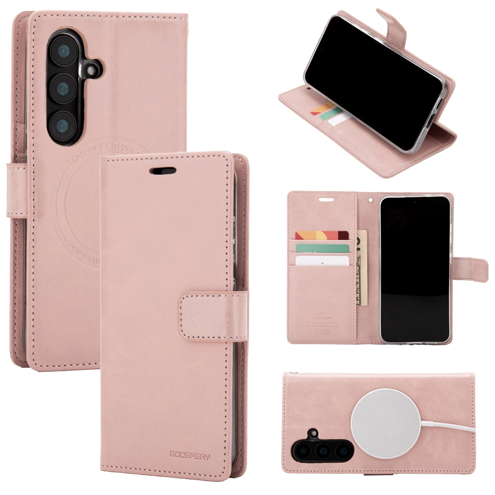 Samsung Galaxy S25 FE Leather Wallet Flip MagSafe Case Cover - Black