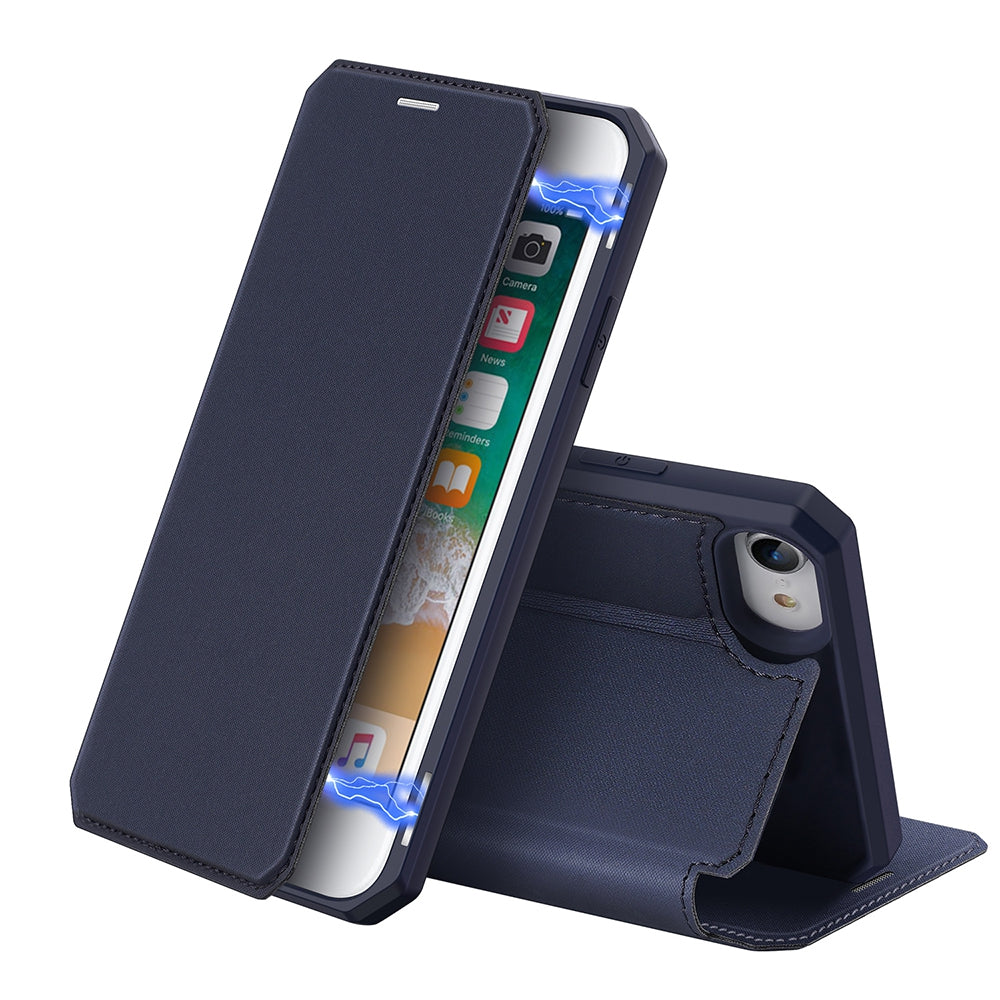 SKIN-X Series Magnetic Flip Case Cover for iPhone 7 / 8 / SE - Black