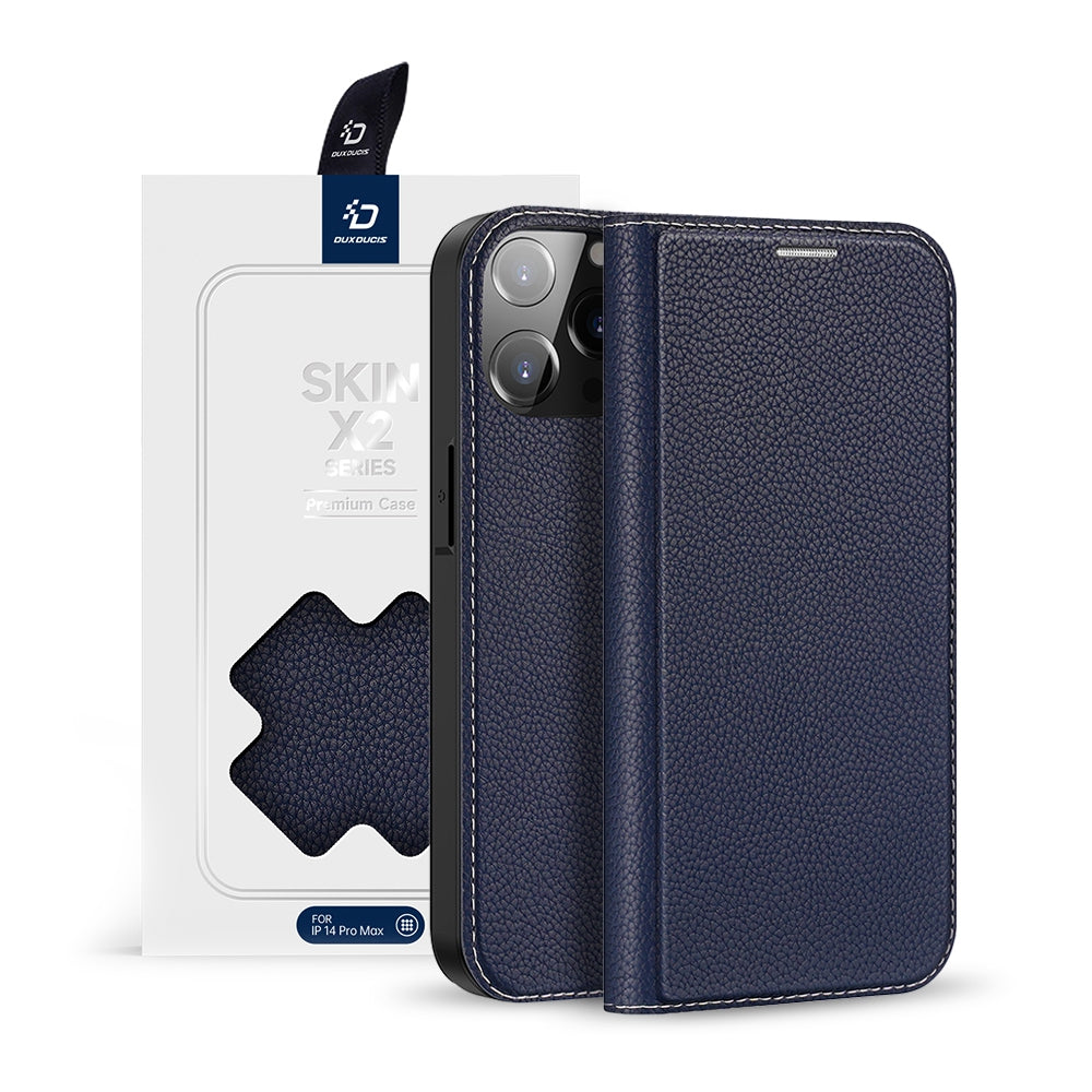 SKIN-X Series Magnetic Flip Case Cover for iPhone 14 Pro Max - Black
