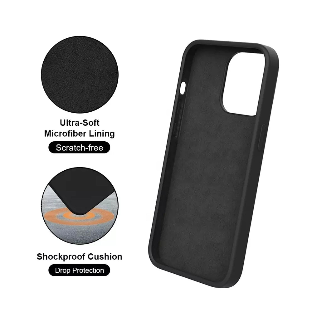 Liquid Silicone Case Cover for iPhone 14 Plus - Black