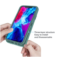 Thumbnail for 3 in 1 Shockproof Silicone Armor Case Cover for iPhone 12 mini - Black