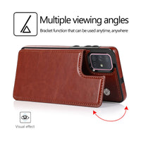 Thumbnail for Back Flip Leather Wallet Cover Case for Samsung Galaxy A71 5G - Black