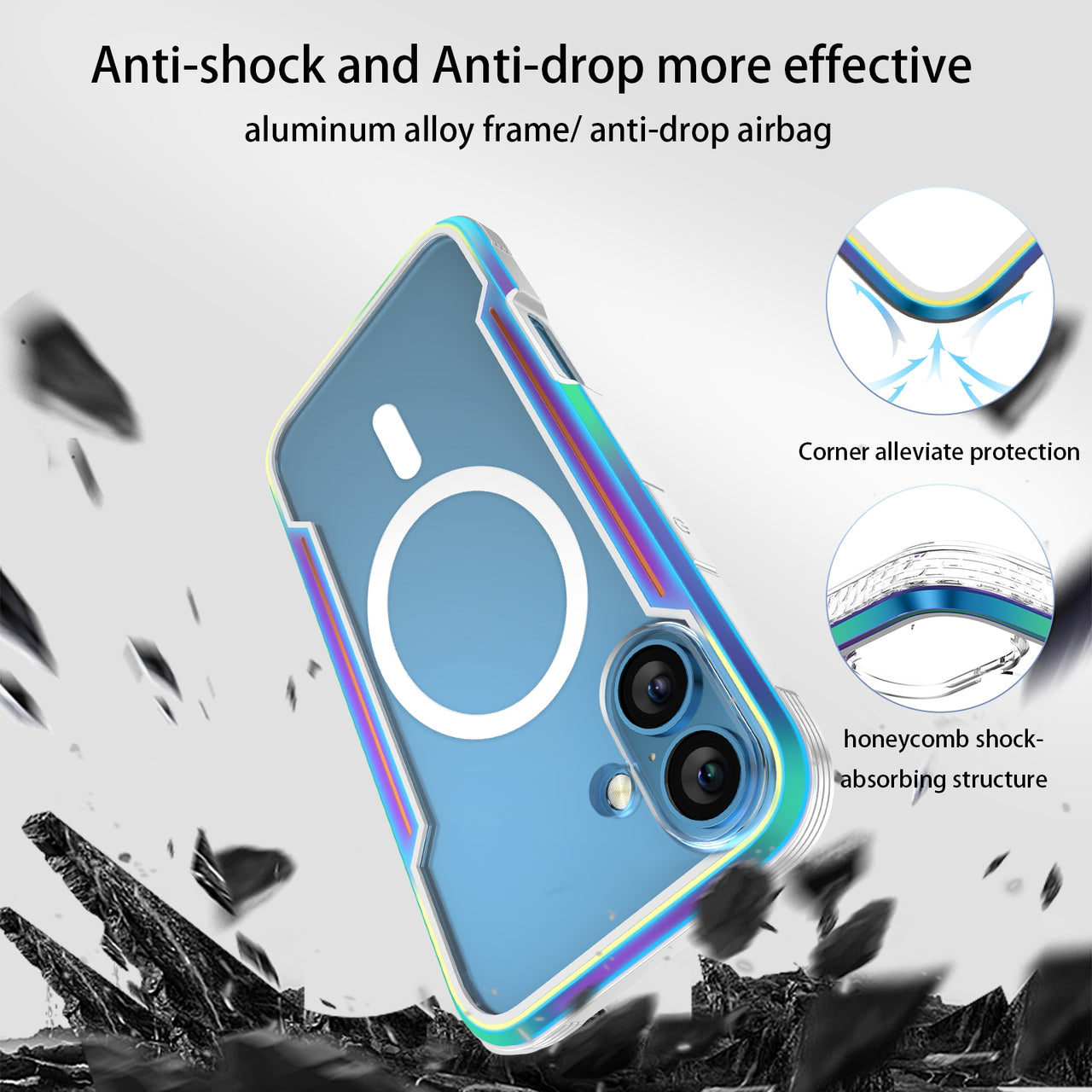 iPhone 16 Plus Heavy-Duty Armor MagSafe Case Cover - Aurora