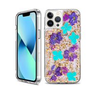 Thumbnail for Dried Flower Bling Gold Foil Clear Case Cover for iPhone 13 Pro Max - Gold