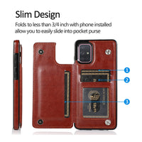 Thumbnail for Samsung Galaxy A71 Leather Wallet Flip Case Cover - Blue