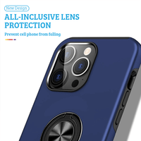 Thumbnail for iPhone 15 Plus Compatible Case Cover With Shockproof Magnetic Ring Holder - Navy