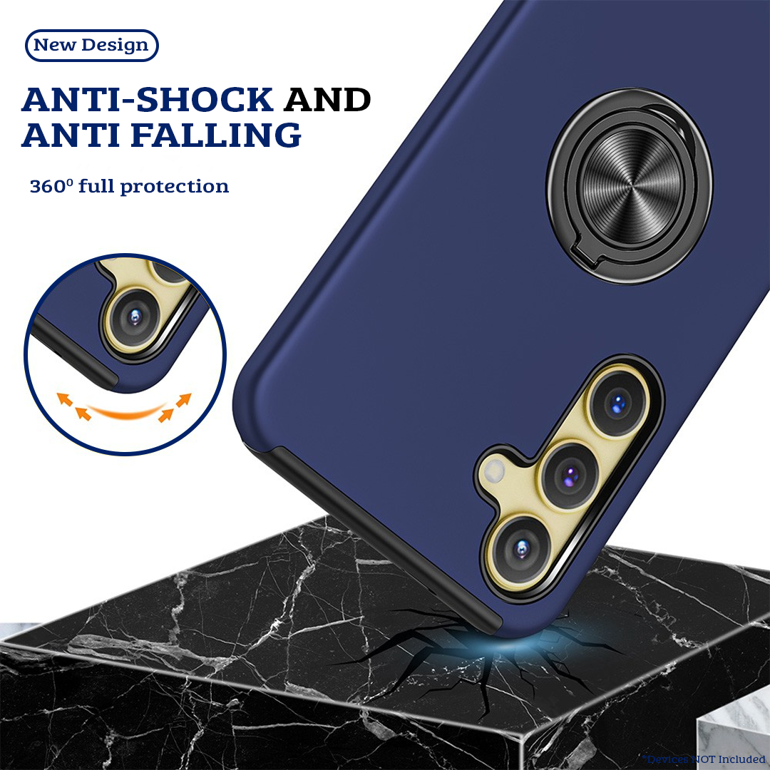 Samsung Galaxy S21 Plus Compatible Case Cover With Shockproof And Magnetic Ring Holder - Navy