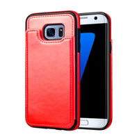 Thumbnail for Samsung Galaxy S7 Leather Wallet Flip Case Cover - Black