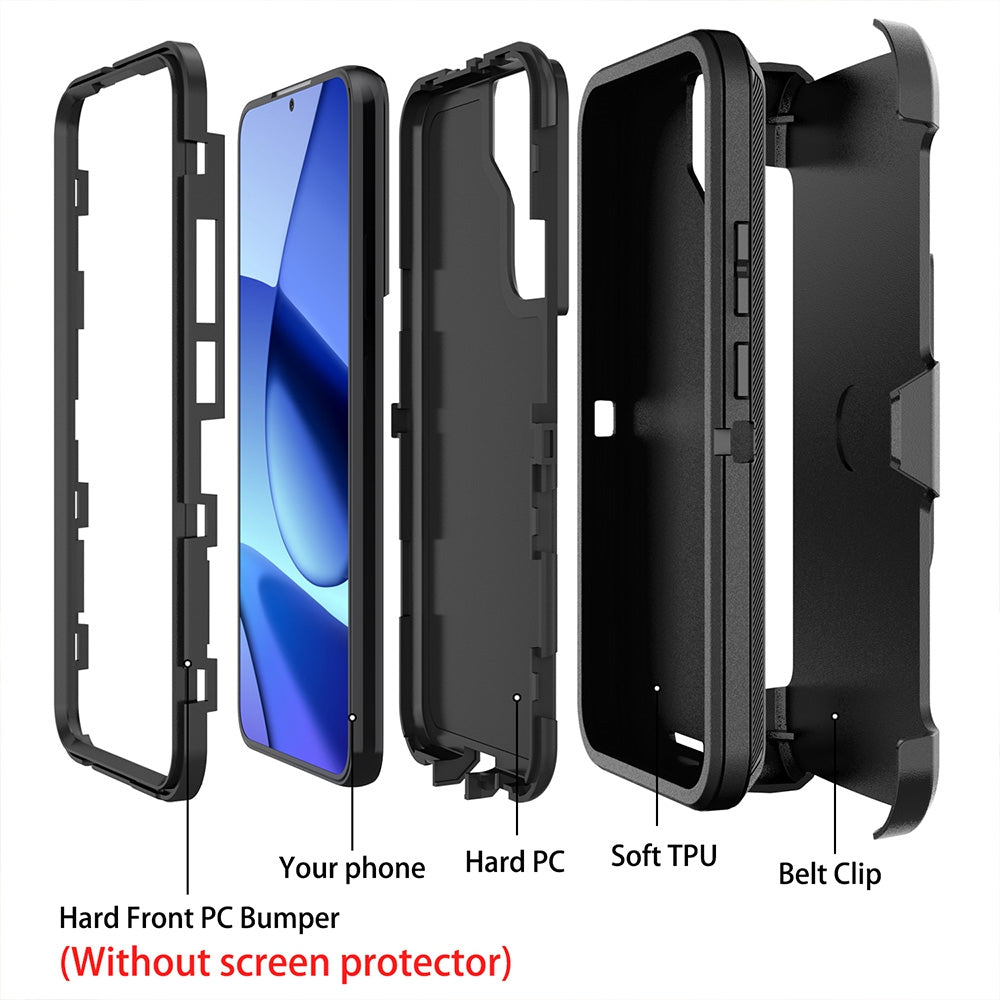 Samsung Galaxy S23 Plus Heavy-Duty Armor Case Cover - Black