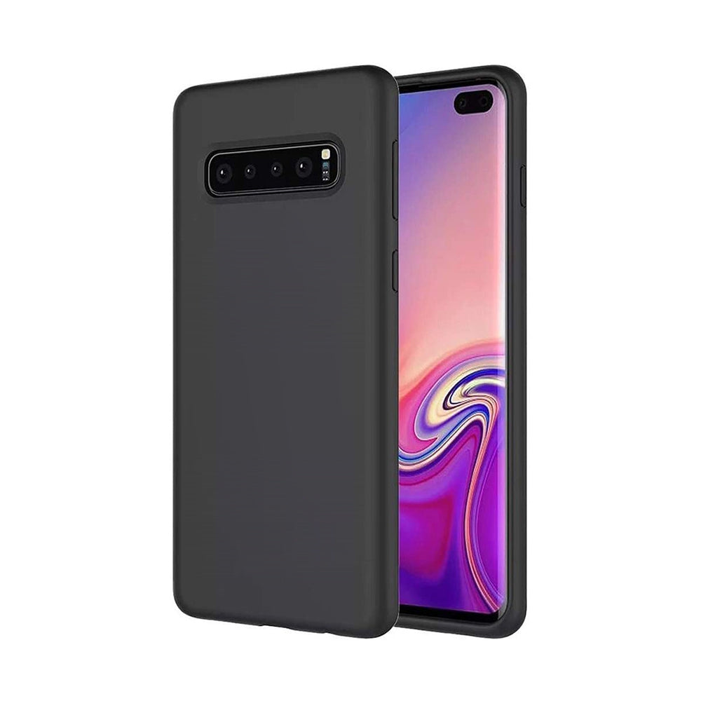 Liquid Silicone Case Cover for Samsung Galaxy S10-Lavender - Grey